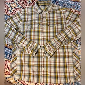 Sitka Gear Ambary LS Shirt Plaid Men's Shirt in Yellow and Gray